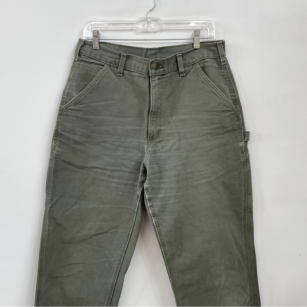 Green Carhartt 32x34 Work Pants (style: Loose Straight Washed Duck Dungaree)